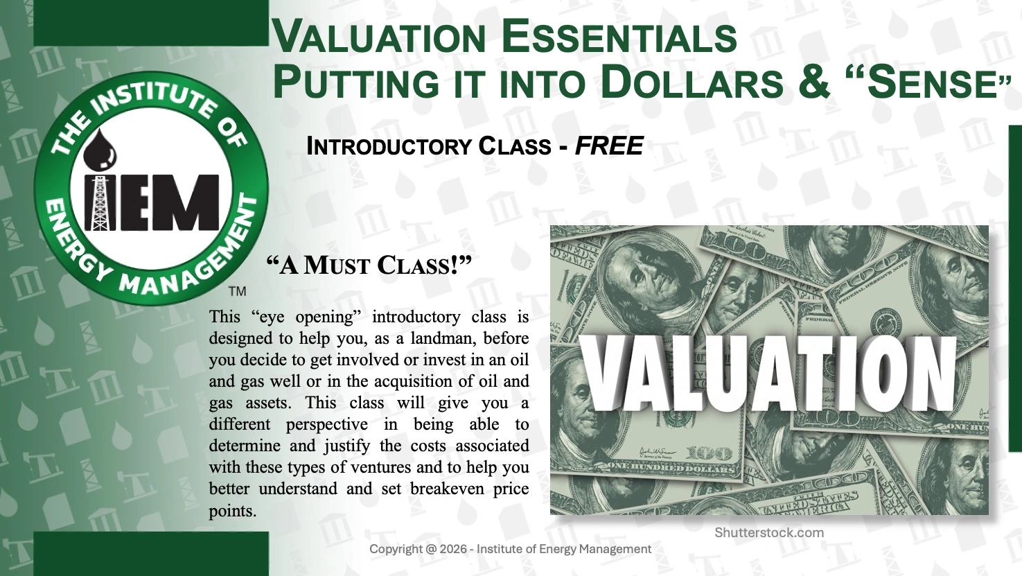 IEM VALUATION INTRO CLASS PIC